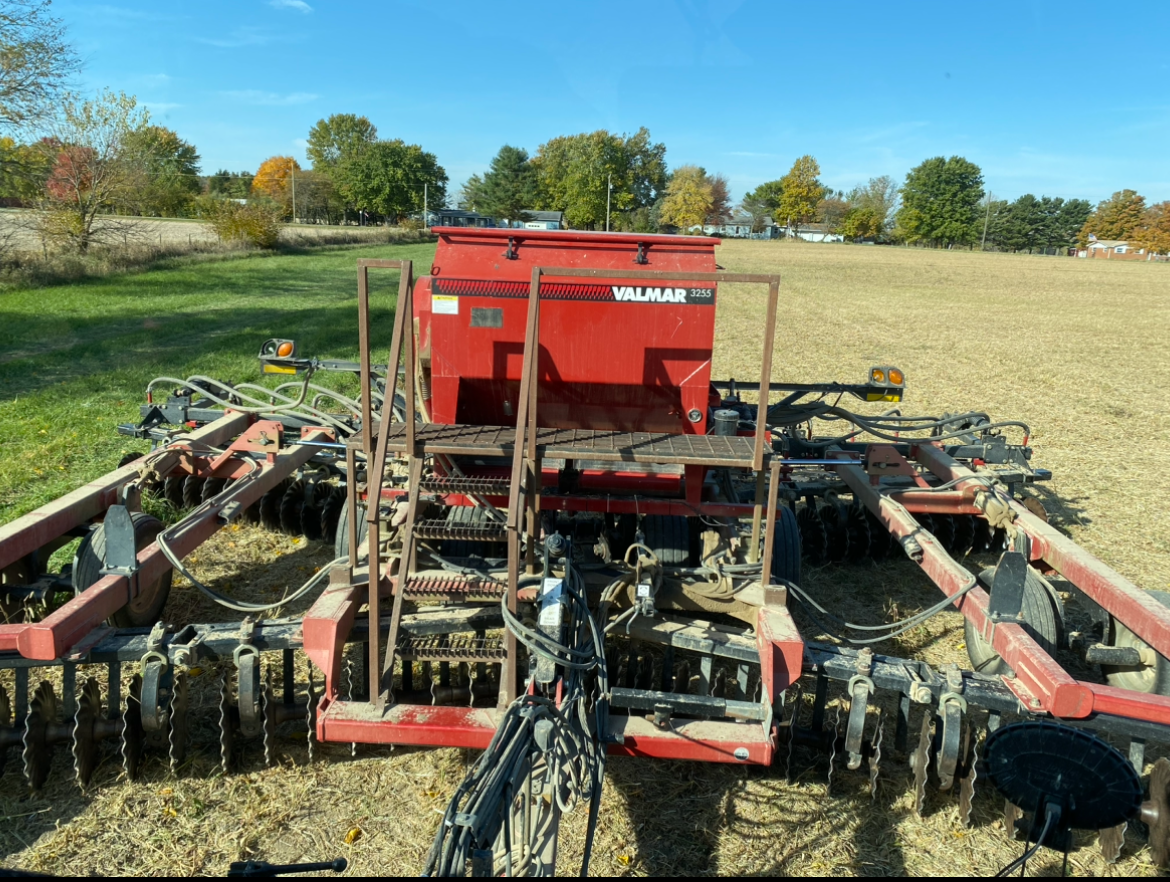 A Valmar seeder custom mounted to a VT tool for fast and accurate cover crop seeding. 